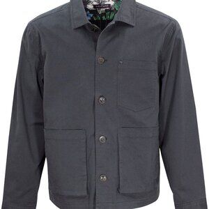 Lords of Harlech Black Printed Interior Butter Cotton Fabric Louis Shacket